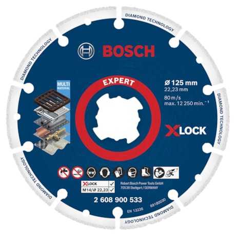 Disco Diamantado 125mmx22.3mm para Metal Expert X-Lock 2608900533 BOSCH-9431f4a8-aff1-4fc3-be53-643298fcb80f