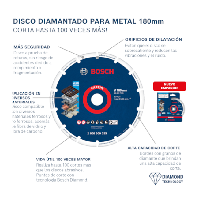 Disco Diamantado 18mm 22.30mm Metal X-Lock 2608900535 BOSCH-b074b436-8acc-4e07-bc5e-e92ed3df3e6f