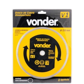 Disco Diamantado 230mm x 22,2mm 5mm Continuo Granito 1268100230 VONDER