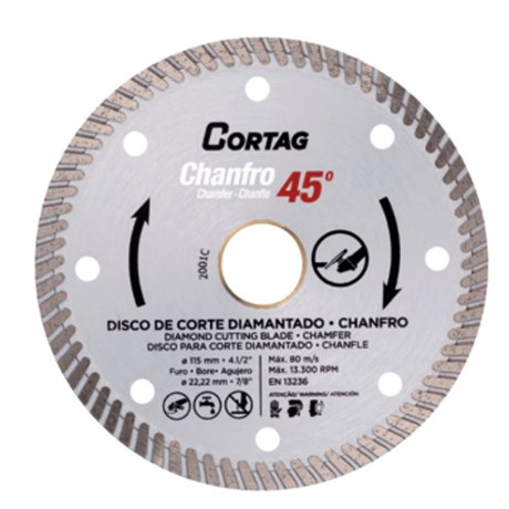 Disco Diamantado 254mmx25.4mm para Chanfro 62015 CORTAG