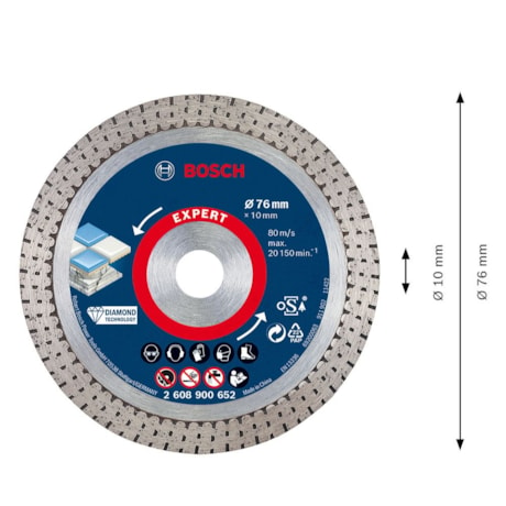 Disco Diamantado 76mm x 10mm Continuo Cerâmica 2608900652 BOSCH-6ef1480b-3548-43b8-940b-7aae6369d2c5