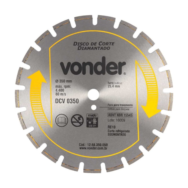 Disco Diamantado para Asfalto e Concreto 350x25.4mm 6mm 1268350050 VONDER-e5f604c4-16cb-43c4-9218-38b7cf421956