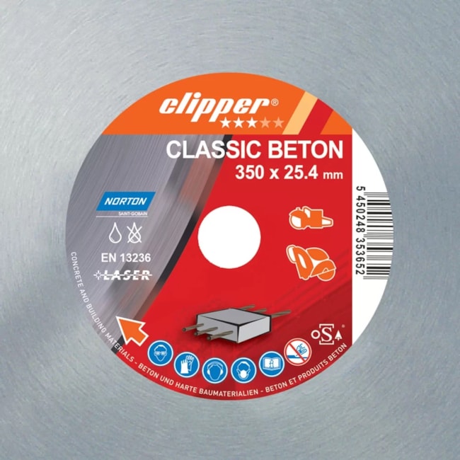 Disco Diamantado para Concreto 350 X 25,4mm 70184626872 CLIPPER CLASSIC BETON NORTON-d2046d2a-ed3f-462f-b8b2-cc5f45bc7a73