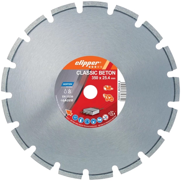 Disco Diamantado para Concreto 350 X 25,4mm 70184626872 CLIPPER CLASSIC BETON NORTON-6b276013-779e-482e-91bb-5775d025b8cb