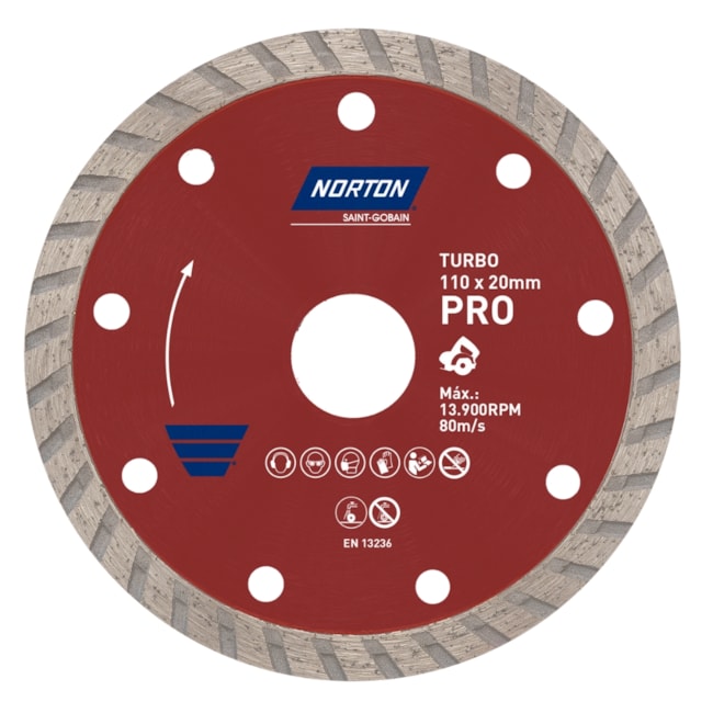 Disco Diamantado para Serra Mármore 110x20mm 8mm PRO TURBO NORTON-15e45457-9e9f-425a-b588-6a69de9f37f8