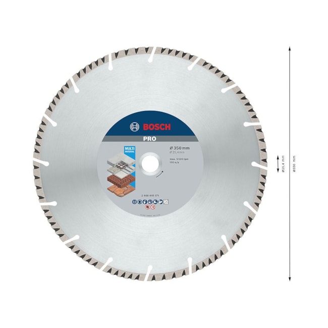 Disco Diamantado PRO Multi Material Segmentado 350 x 25,4 x 3,3 x 10mm 2608615071 BOSCH-248540f2-cc05-4cc1-aff6-288ccc251b60