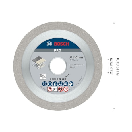 Disco Diamantado PRO Porcelanato Liso 110 x 20 x 1,6 x 10mm 2608602728 BOSCH-03ae943c-d273-42f9-acb3-f055ca04fb29