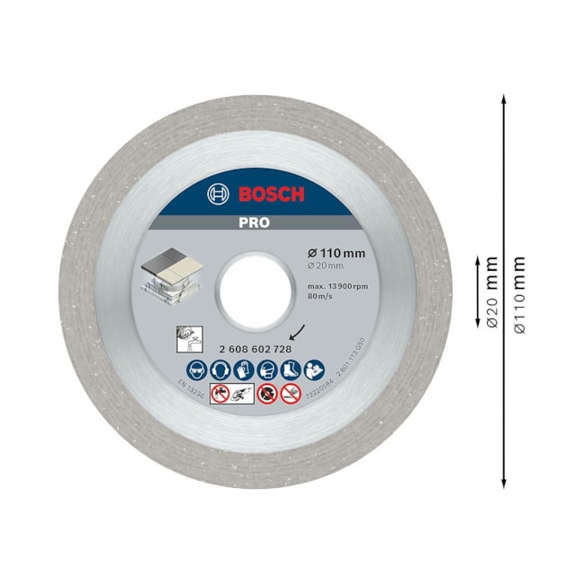 Disco Diamantado PRO Porcelanato Liso 110 x 20 x 1,6 x 10mm 2608602728 BOSCH-1c7fe338-10ab-4ef9-b9bc-c9f3c187aa4c