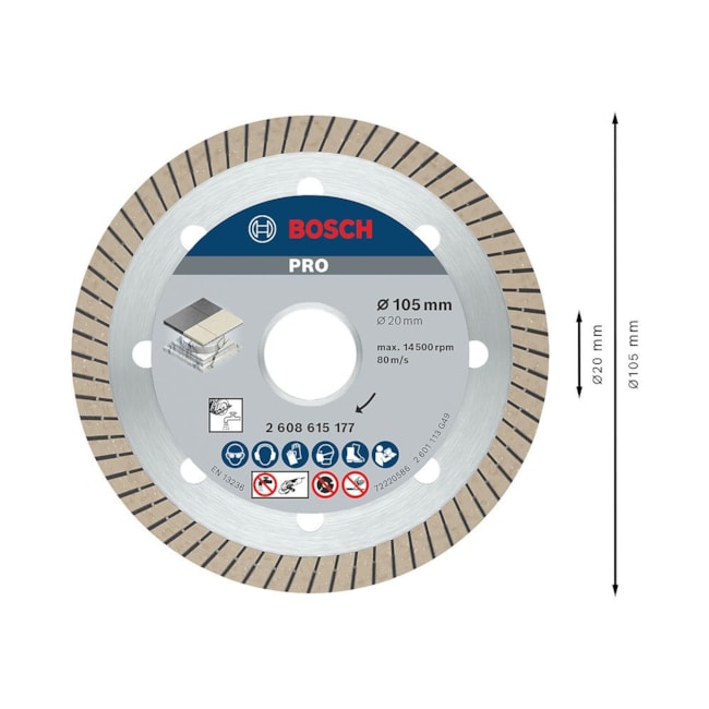Disco Diamantado PRO Porcelanato Turbo 105x20x1,4x8mm 2608615177 BOSCH-6ccf88f3-e612-4b2e-b8e6-e84f01eb4c5e