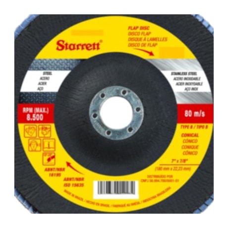 Disco Flap 4.1/2'' Grão 100 FDS115-100FC STARRETT-c83597c0-9daf-434b-89c8-fb7a9562a207