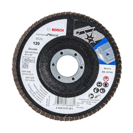 Disco Flap 4.1/2'' Grão 120 2608619291 BOSCH-169171d0-2cbb-46d9-a26a-80c12e1085be
