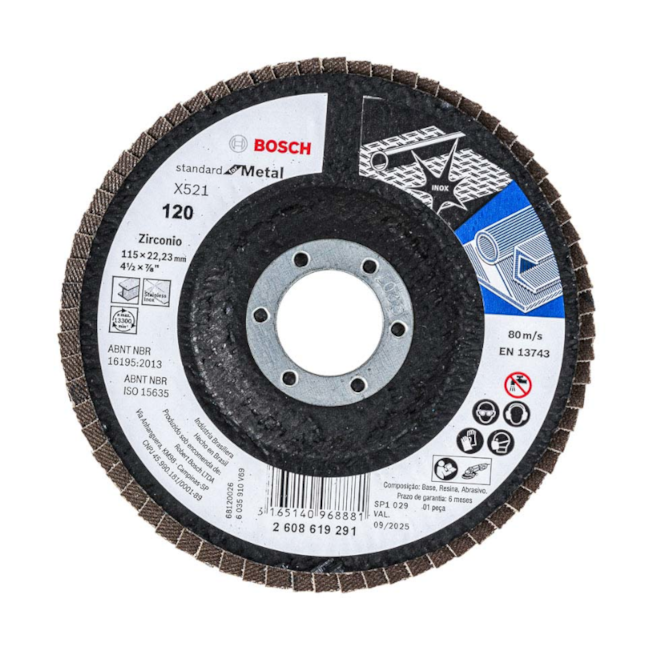 Disco Flap 4.1/2'' Grão 120 2608619291 BOSCH-1276ed41-0395-469a-aa31-e3df96735f73