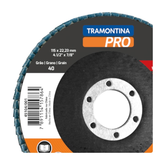 Disco Flap 4.1/2'' Grão 120 45104/004 TRAMONTINA PRO-20396e59-e1d2-4ce3-bb15-11beb6a8af79
