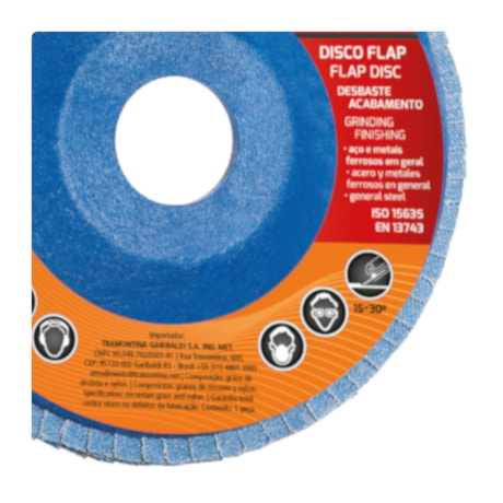 Disco Flap 4.1/2'' Grão 120 45106/004 TRAMONTINA PRO-671b2656-6a02-43bb-a8f6-f657a9a39fe7