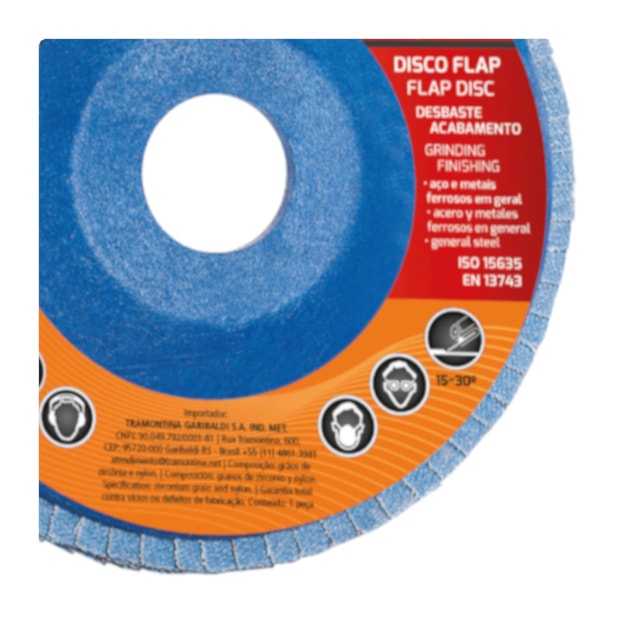 Disco Flap 4.1/2'' Grão 120 45106/004 TRAMONTINA PRO-f76aef73-1245-4d76-bf2c-6adeb0e5715c