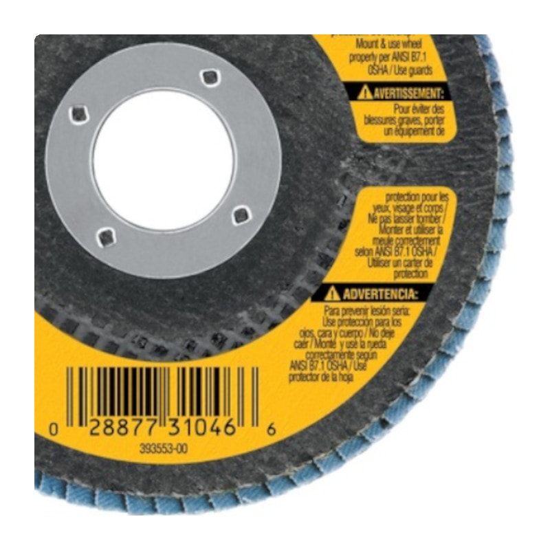 Dewalt Dw8310 4-1/2 X 7/8 120 Grit Zirconia Flap Disc Steel DEWALT