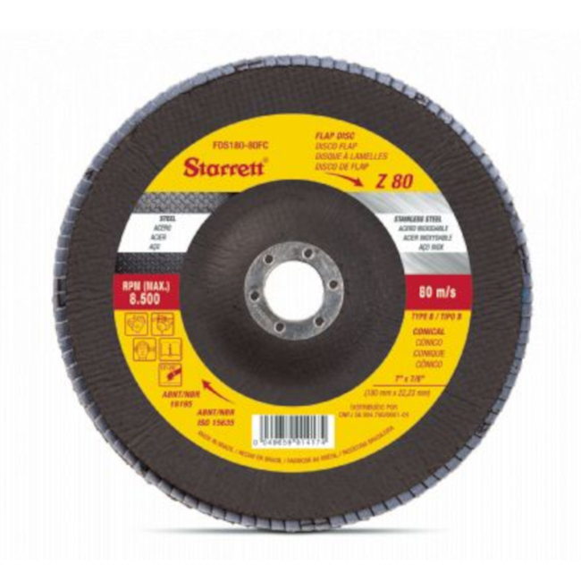 Disco Flap 4.1/2'' Grão 120 Fibra Curvo FDS115-120FC STARRETT -23e8933c-5ad4-4be2-a1a3-4e6e629d1512