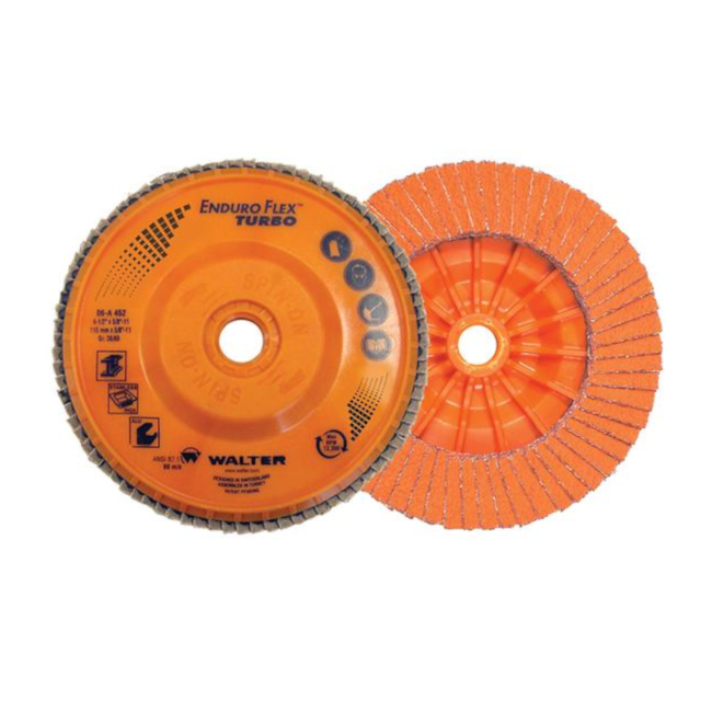 Disco Flap 4.1/2'' Grão 36/60 ENDURO-FLEX TURBO WALTER ABRASIVOS-70777fd9-9951-41cc-8afc-4696a85d63ca