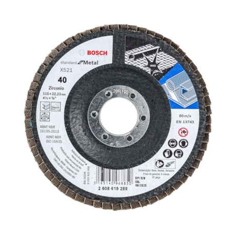 Disco Flap 4.1/2'' Grão 40 2608619288 BOSCH-b29d641b-9658-439b-8efd-6db612f3e6fc