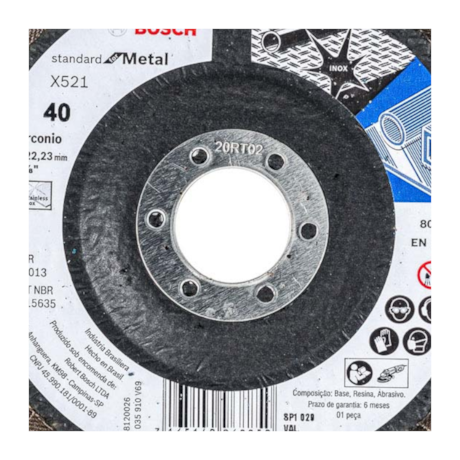 Disco Flap 4.1/2'' Grão 40 2608619288 BOSCH-e96b615c-c03a-4573-96e5-5d30ddaedde0