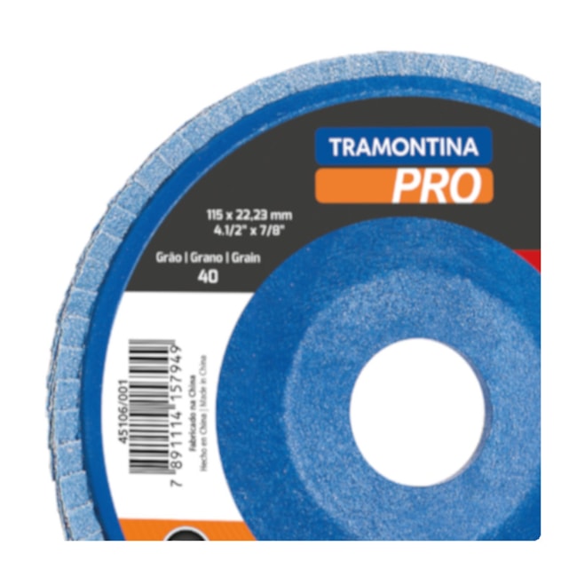 Disco Flap 4.1/2'' Grão 40 45106/001 TRAMONTINA PRO-56f49aab-f94f-4d72-91f7-cd20e9039029