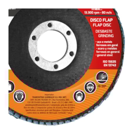 Disco Flap 4.1/2'' Grão 45104/003 TRAMONTINA PRO-0990c1e2-d641-4f6b-b1b2-1962e9c74e35