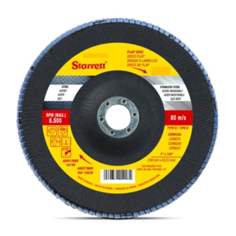 Disco Flap 4.1/2'' Grão 50 FDS115-50FC STARRETT-5fc8a4b2-59d5-416d-bede-8d7c37eacd8a