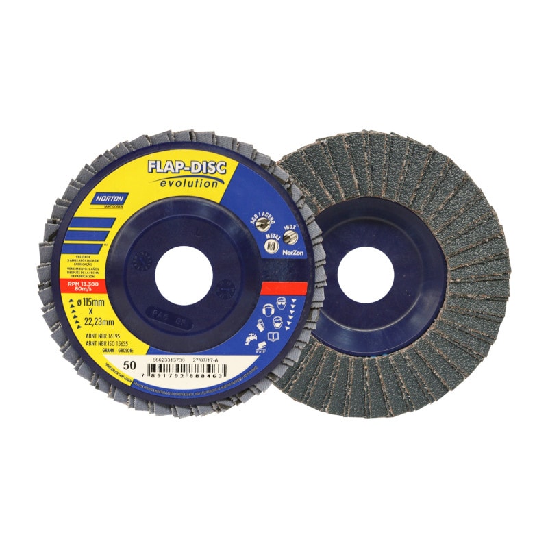 Disco Flap 4.1/2'' Grão 50 R 822 PLASTICO NORTON - Anhanguera