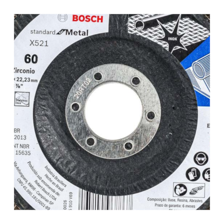 Disco Flap 4.1/2'' Grão 60 2608619289 BOSCH -bcec181b-0b00-48c5-a5ef-37550920464d