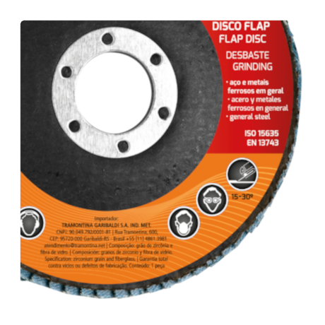 Disco Flap 4.1/2'' Grão 60 45104/002 TRAMONTINA PRO-d89e15f5-344d-428e-929e-ff48d7333623