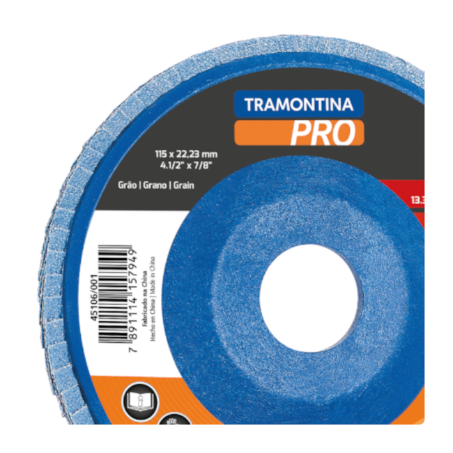 Disco Flap 4.1/2'' Grão 60 45106/002 TRAMONTINA PRO-915b79f4-766b-4ac0-8eab-994d6384bb6e