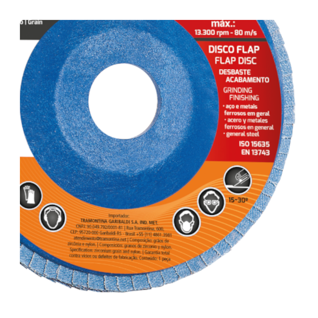 Disco Flap 4.1/2'' Grão 60 45106/002 TRAMONTINA PRO-79e70a5f-1f53-4f08-b70e-10604e6106ae