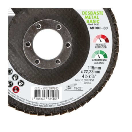 Disco Flap 4.1/2'' Grão 60 Classic Basic 78072707798 NORTON-710f0b67-79fc-4ea7-bad7-7413fd3a4f29