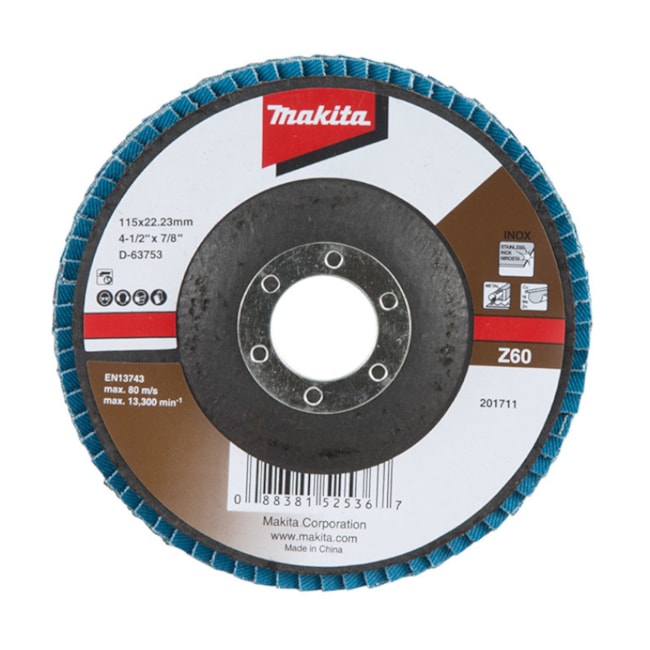 Disco Flap 4.1/2'' Grão 60 D-63753 MAKITA
											-f0e74ef9-e535-41fa-931f-d35f160ac092