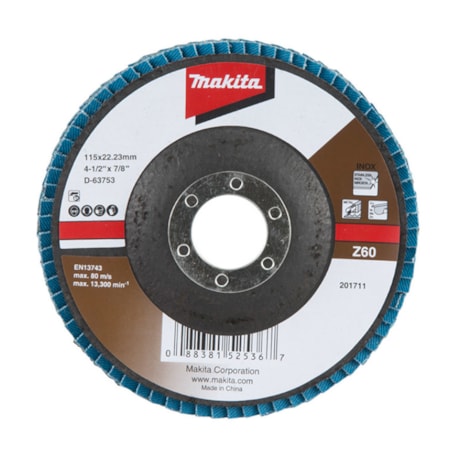 Disco Flap 4.1/2'' Grão 60 D-63753 MAKITA
-2799e3e0-be06-46ff-a316-ff3966fce3f9
