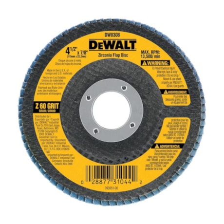 Disco Flap 4.1/2'' Grão 60 Fibra Curvo DW8308-BR DEWALT-52b7f31f-37df-4809-acea-f4f07aff10d6