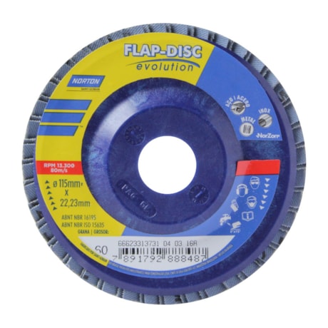 Disco Flap 4.1/2 Grão 60 R 822 PLASTICO NORTON -a58a1491-101c-4240-bedd-f8ba606e9c56