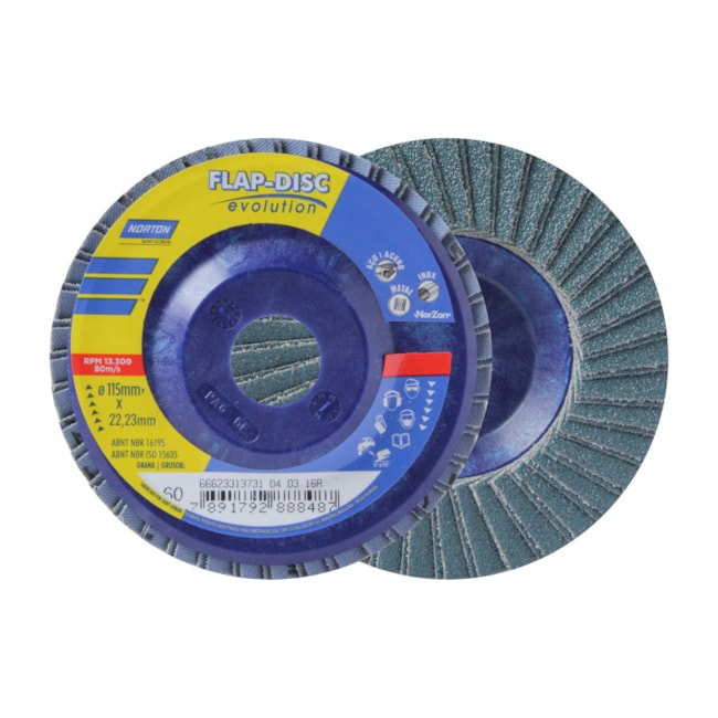 Disco Flap 4.1/2 Grão 60 R 822 PLASTICO NORTON -900414c7-1270-4084-8be2-bf1cc0c2055b