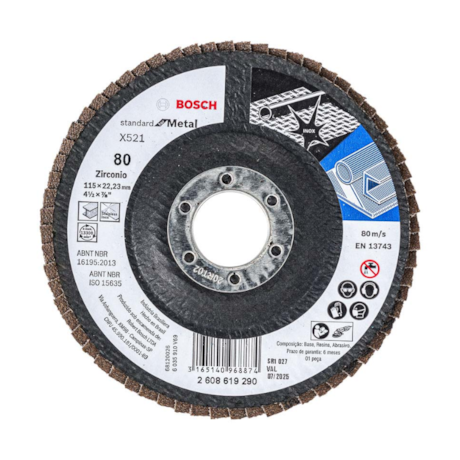 Disco Flap 4.1/2'' Grão 80 2608619290 BOSCH-4f3b488f-269f-460d-9c9f-df40538e75bc