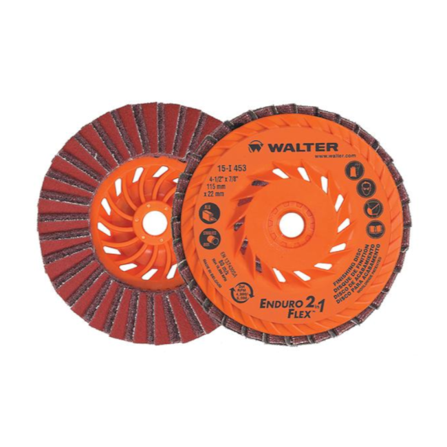 Disco Flap 4.1/2'' M14 Inox 2 em 1 ENDURO-FLEX WALTER ABRASIVOS-e71f67b7-a76e-4c76-8b5c-46490baacdc6