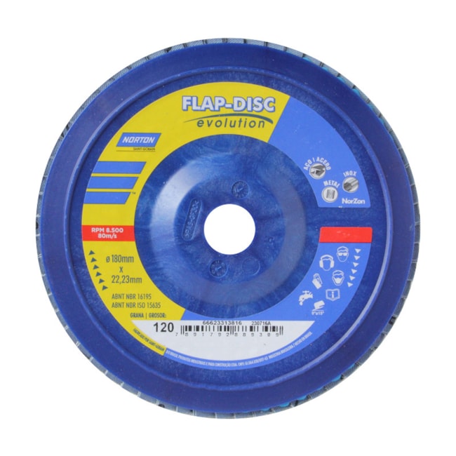 Disco Flap 7'' Grão 120 R 822 PLASTICO NORTON-7b45c534-c648-4d08-b9c4-f00879ba56fa