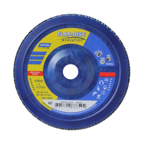Disco Flap 7'' Grão 40 R 822 PLASTICO NORTON-56307489-df76-4122-8c22-0fa54111db15