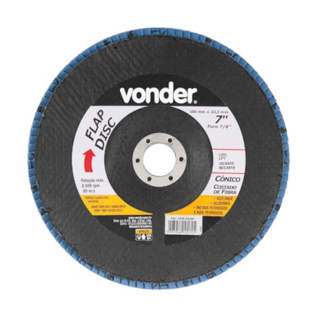 Disco Flap 7'' Grão 50 1225700051 VONDER-19cd9a7c-9114-4318-b674-5df73f0bd1f0