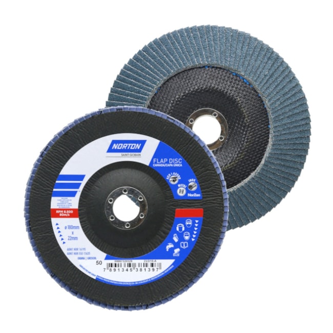 Disco Flap 7'' Grão 50 R 822 FIBRA NORTON -c50d2195-c049-498b-8c81-b12c35296b73