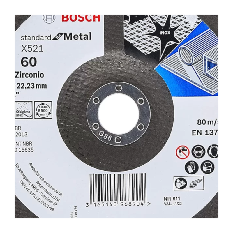 Disco Flap 7'' Grão 60 2608619293 BOSCH - Anhanguera Ferramentas