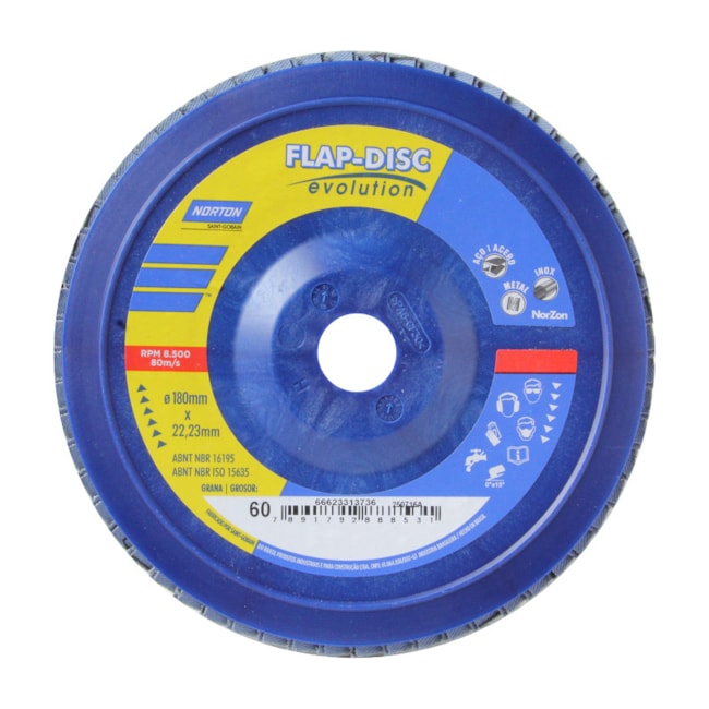 Disco Flap 7'' Grão 60 R 822 PLASTICO R 822 PLASTICO -a5dd41fb-1245-48ec-a61c-cd03c2dd8b98