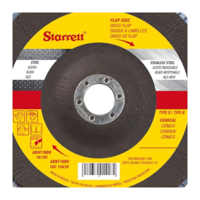 Disco Flap 7'' Grão 80 FDS180-80FC STARRETT-7eb02c35-b6ce-4abf-a415-30145025b67c