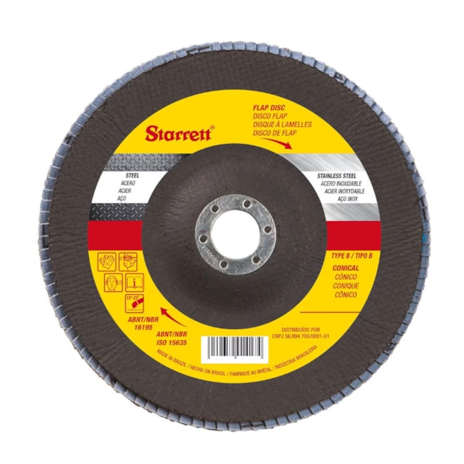 Disco Flap 7'' Grão 80 FDS180-80FC STARRETT-07a019b2-8537-4434-b582-efeb90374a07