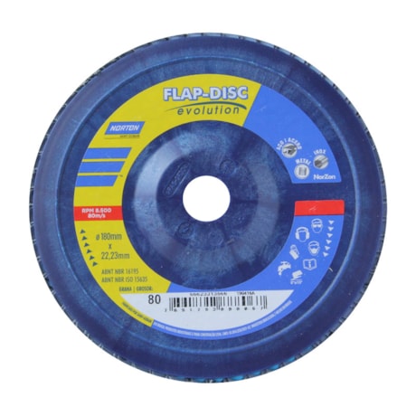 Disco Flap 7'' Grão 80 R 822 PLASTICO NORTON -70ba9a9e-e365-4ed8-92e4-f268258b9b3a