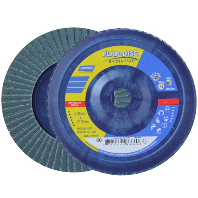 Disco Flap 7'' Grão 80 R 822 PLASTICO NORTON -eba55452-15cd-4722-adfa-5bd9f7f0b097